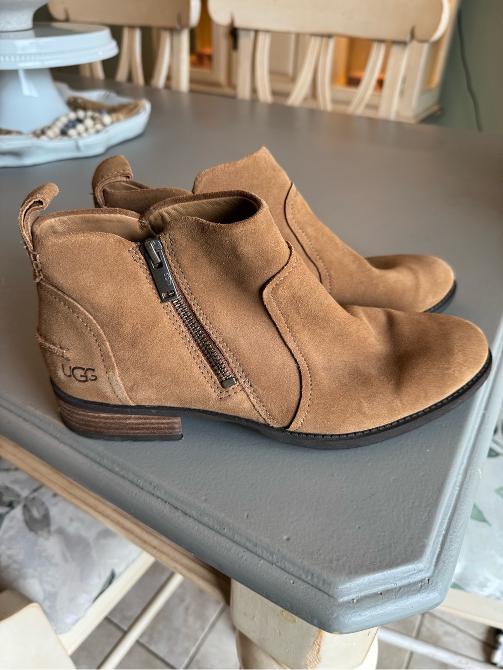 UGG Tan Suede Ankle Booties